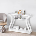 SUPER DEAL Wood Console Table for Entryway, 3 Tier Decorative Sofa Table - Image 7