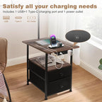 PESRAE Floor Lamp with Table & 2 Drawers, End Table with 3 Color Temperature - Image 3