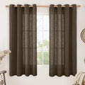 Brown Linen Curtains 63 Inch Length by LAMIT