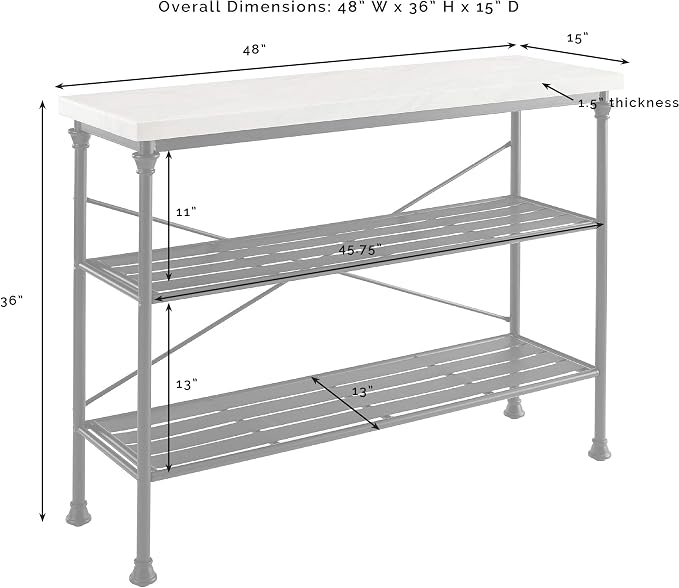 Crosley Furniture Madeleine Sofa Console Table - Image 3