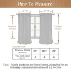 Taupe 100% Blackout Linen Curtains 63 Inches - Image 7