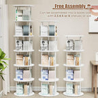 ALLSTAND 6 Tier Rotating Bookshelf, 360 ° Display Stackable Spinning Bookshelf - Image 5