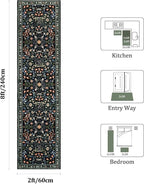 Yamaziot 2x8 Washable Hallway Runner Rug Non Slip Carpet, Colorful Black | Soft - Image 2
