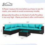 7 Piece Outdoor Patio Furniture Set, All Weather Conversation Set - Image 3