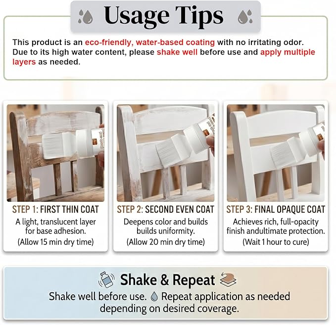 White Paint, Touch-Up Paint for Furniture, Metal No Sanding, Fast Drying - Image 3