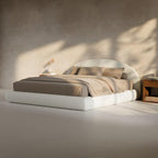 RECCI AirFrame Half-Moon Upholstered King Platform Bed Frame, Velvet Curved - Image 7