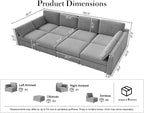 Oversized Modular Sectional Sleeper Couch, Solid Wood Frame, Removable Washable - Image 2