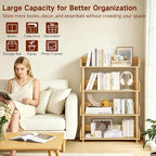 4-Tier Wooden Bookshelf, Modern Open Bookcase - Image 5