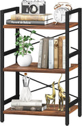 Yoobure Bookshelf Small Book Shelf, Solid Industrial 3 Tier Shelf Bookcase by Yoobure