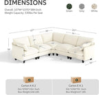 Ihanherry 107" Oversized V-Shaped Modular Sectional Sofa, Cloud Couch - Image 7