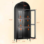 72.83'' Tall Metal Arched Bookcase - Image 2
