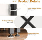 Shintenchi Triple Column 5 Tier Bookshelf, Industrial Large Bookcase Display - Image 5