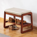 SOBIBO Solid Wood Shoe Bench, 2-Tier Wooden Entryway Bench, Modern Shoe Rack by SOBIBO
