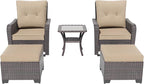 ALAULM 5-Piece Outdoor Swivel Rocking Chair Set - Image 7