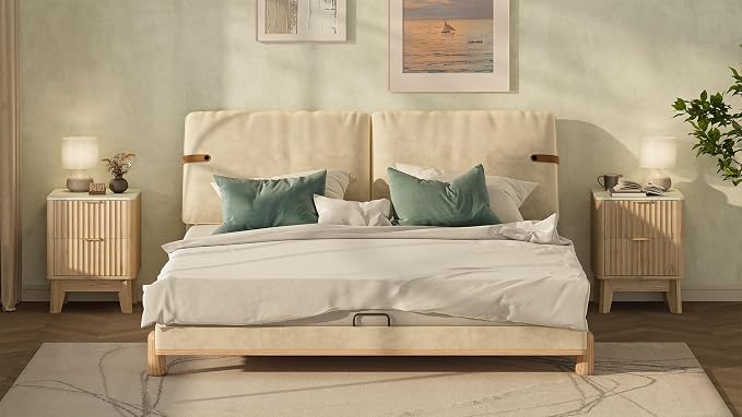 Fluted Nightstand Set of 2, Modern End Table - Image 6