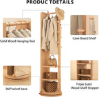 WoodsWhisper Full Length Mirror Coat Rack Solid Wood Floor Mirror 70"x16" Full - Image 6