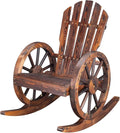 Outvita Adirondack Rocking Chair, Wood Wagon Rocker, Outdoor Wooden Carbonized by Outvita