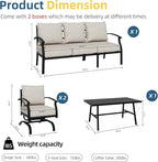 ALAULM 4 Piece Patio Furniture Set, Outdoor Metal Patio Furniture - Image 3