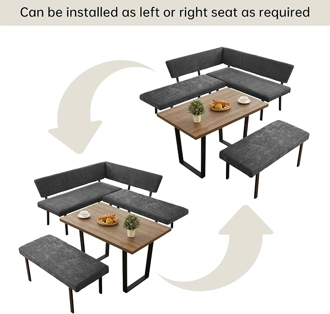 HIPIHOM 3-Piece Corner Dining Table Set - Image 4