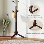 Solid Wood Coat Rack Stand, Vintage Heavy Duty Coat Hanger Stand - Image 5