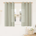 45 Inch Length Linen Curtains for Small Windows, Bronze Grommet Linen Textured by LAMIT