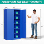 SISESOL Blue Metal Storage Cabinet - Image 2