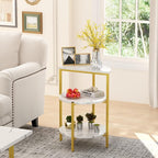 AWQM Faux Marble Table Set, Coffee Table & 2 Side Table, Faux Marble Tabletop - Image 4