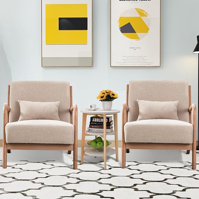 INZOY Mid Century Modern Accent Chair - Image 3