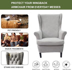 HAOYONG Waterproof Wing Chair Slipcovers Stretch Wingback Chair Covers 3 Pieces - Image 5