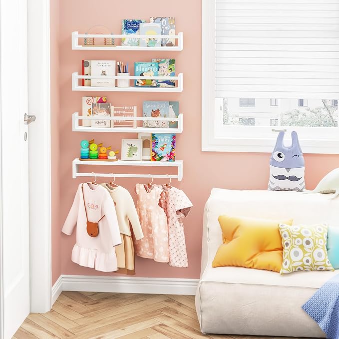 Fixwal Nursery Book Shelves, 23.6 Inch Floating Bookshelves - Image 3