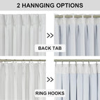 Vision Home White Pinch Pleated Full Blackout Curtains 60 inch Wide Thermal - Image 6