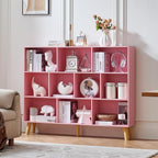 LEYAOYAO 10 Cube Bookshelf, 3 Tier Vintage 55" Wide Bookcase - Image 7