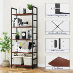 NUMENN 5 Tier Bookshelf, Tall Bookcase Shelf Storage Organizer, Modern Book - Image 5