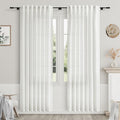 Off White Semi Sheer Linen Curtains 78 inch Length by Nanspring