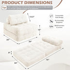 Folding Sofa Bed, Convertible Sleeper Chair - Image 2