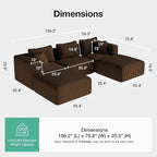 Novilla 106" Modular Sectional Sofa, Modern Cloud Sectional Couch - Image 2