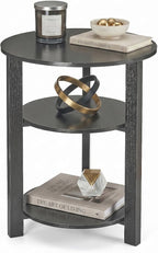 Farmhouse 3-Tier Round Side Table, 17.7*21.7inch End Table by Zexvida