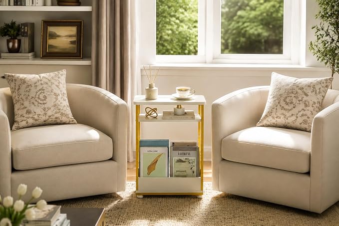 Narrow Side Table, 3-Tier Slim End Table - Image 8