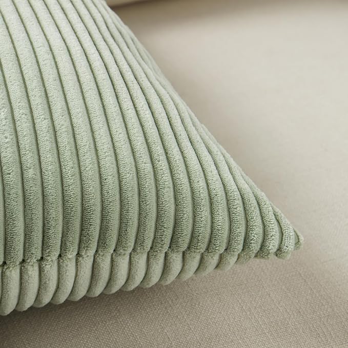 Fancy Homi 2 Packs Sage Green Decorative Throw Pillow Covers 16x16 Inch - Image 5