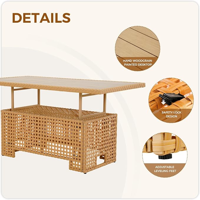 Grand patio 8-Piece Wicker Patio Furniture Set - Image 7