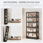Display Cabinet with Acrylic Glass Doors, 5-Tiers Curio Cabinet with LED - Image 7