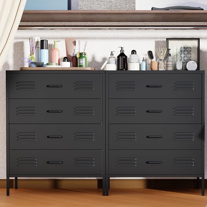 LCAOPC Black Metal 4 Drawer Dresser - Image 7