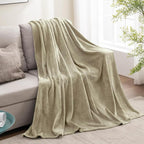BEDELITE Fleece Blanket Soft Plush Twin Size Blanket Linen Brown 60"x80" | - Image 6