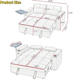 oaaktu Large Size Convertible Sleeper Sofa Bed, Polka dot Velvet Pull Out Futon - Image 2