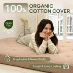 ZonLi Japanese Floor Futon Mattress Twin Size 39"x 75", 100% Cotton Cover 6'' - Image 3
