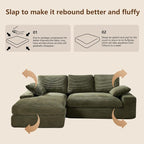 98.4" Green Sectional Sofa Cloud Modular Sectional Couch - Image 3