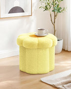 B FSOBEIIALEO Storage Ottoman Foldable, Sunflower Shaped Small Footrest - Image 8