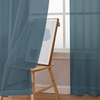 Dusty Blue Sheer Curtains 90 Inches Long 2 Panels Set - Image 7