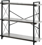 HCHQHS Bookshelf, 3-Tier Industrial Bookcase, Rustic Open Book Shelf, by HCHQHS