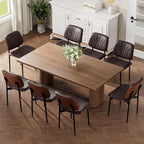 REONEY Dining Chairs Set of 8, Mid-Century Modern Upholstered PU Leather Chairs by REONEY